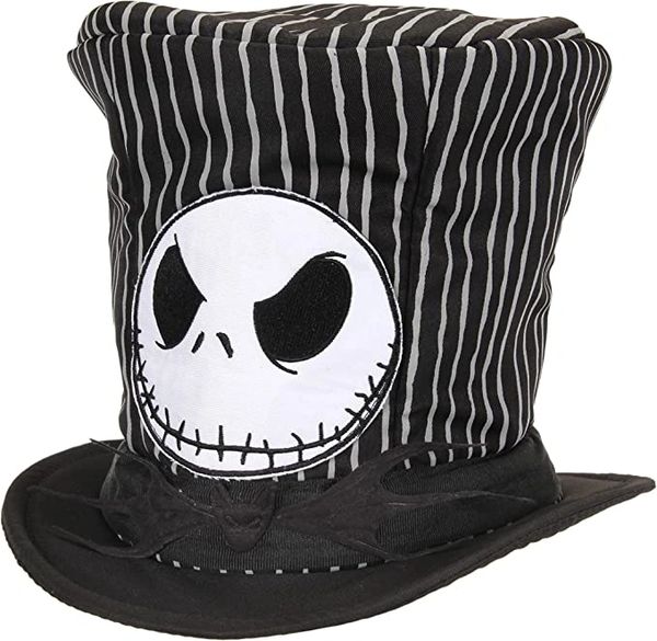 Jack Skellington Top Hat Accessory, Black - Adjustable Size - Licensed - Halloween Spirit - under $20