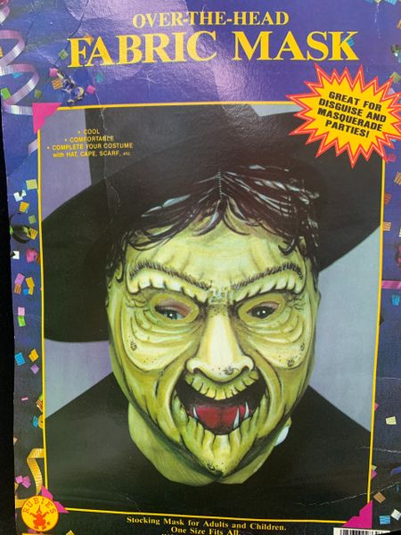 *Witch Mask - Over the Head Fabric Mask - After Halloween Sale
