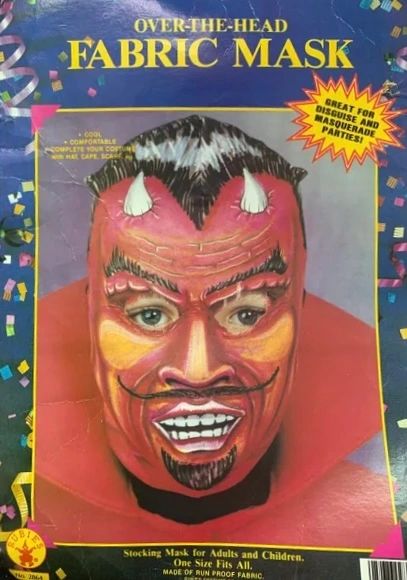 *Devil Mask - Over the Head Fabric Mask - After Halloween Sale