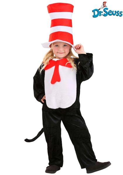 *Dr Seuss Cat in the Hat Kids Costume, Toddler Size 2T-4T - Halloween