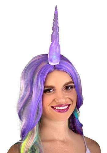 *Light Up LED Color Changing Glitter Unicorn Horn, 9in -Halloween