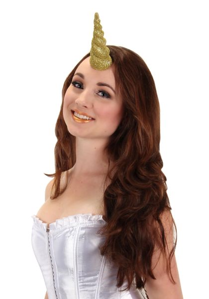 Glitter Gold Unicorn Horn, 7in - Halloween Spirit - under $20