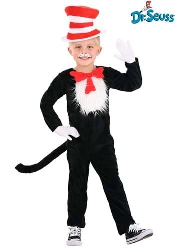 Deluxe Toddler Dr Seuss Costumes, Furry Cat in the Hat Costume, 4T - Halloween Spirit
