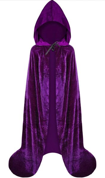 Purple Velvet Hooded Cape, Girls - Hocus Pocus - Purim - Halloween Spirit - under $20
