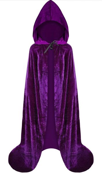 *Purple Velvet Hooded Cape, Cloak Witch Costume Accessory, Girls - Hocus Pocus - Halloween