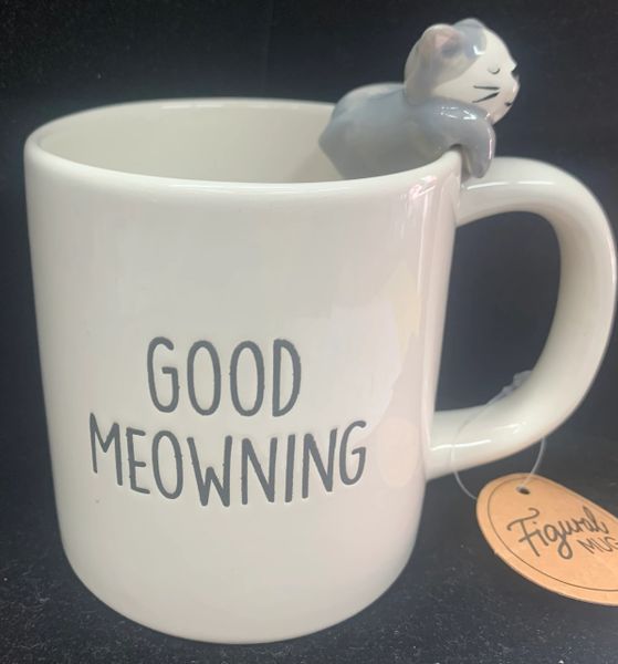 Cat Mug: Good Meowning (Morning), White Ceramic Coffee Mug, Tea Cup