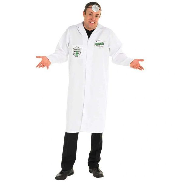 *White Medical Lab Coat Costume - Doctor, Scientist, Medium - Halloween