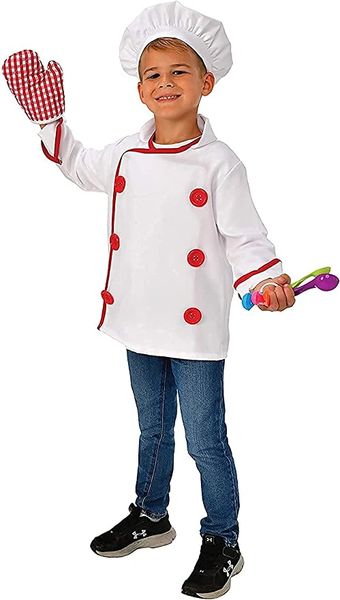 Kids Chef Costume - Chef Uniform - Dress Up - Kitchen Cook - Whiter Cotton