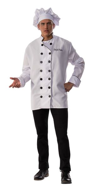 Adult Chef Costume - Cook Uniform, White Double-Breasted Jacket - Purim - Halloween Spirit
