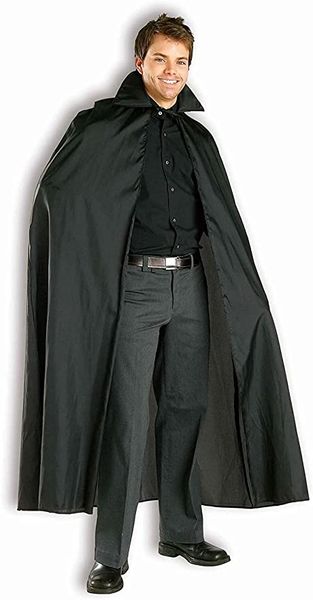 Long Black Cape, 56in - Unisex - Dracula - Vampire Cloak - After Halloween Sale - under $20