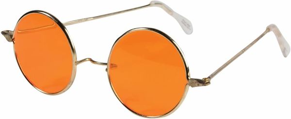 Hippie Glasses Accessory, Gold - Orange Glasses - Round Glasses - Purim - Halloween Spirit - under $20