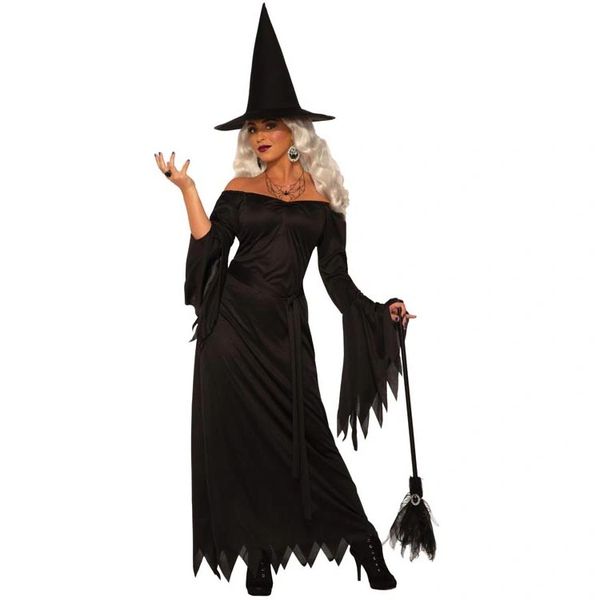 *Classy Black Witch Costume Dress, Women's - Halloween Sale