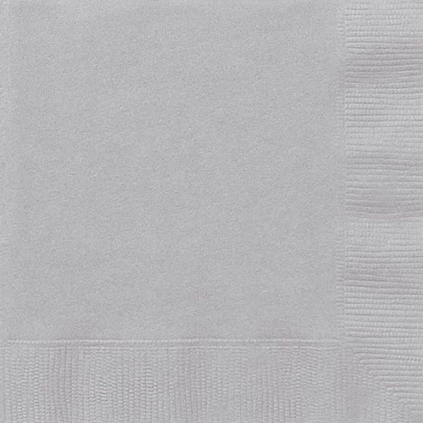 BOGO SALE - Silver Party Luncheon Napkins, 20ct - 3-ply - Silver Napkins - Chanukah Holiday Sale