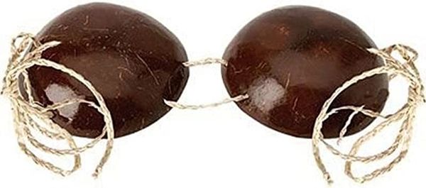 *Deluxe Coconut Bra, Hula Girl Costume Accessory - Adjustable Size - Hawaiian Luau Party