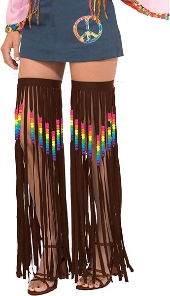 *Hippie Girl Beaded Fringed Leg Garters Costume Accessory, Women’s - After Halloween Sale