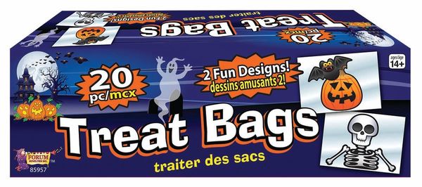 *Halloween Trick or Treat Goody Bags, 20 Bags - 2 Designs