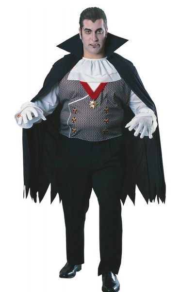 *Plus Size Vampire Costume, Men's - Dracula - Halloween