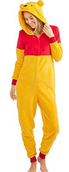 *Plus Size Disney Winnie the Pooh One Piece Union Suit Pajama Costume, Unisex 2XL - Halloween