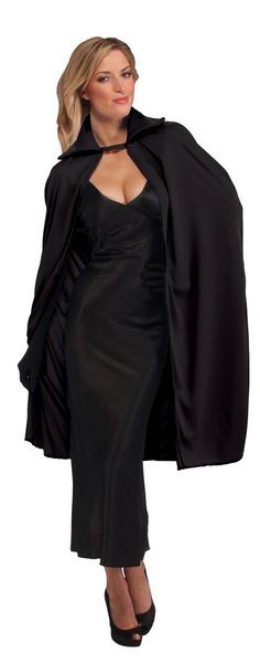Black Cape, 45in - Unisex - Dracula - Cloak- Purim - After Halloween Sale - under $20