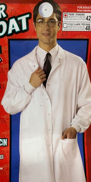 White Lab Coat Costume - Doctor, Scientist - Medical - Purim - Halloween