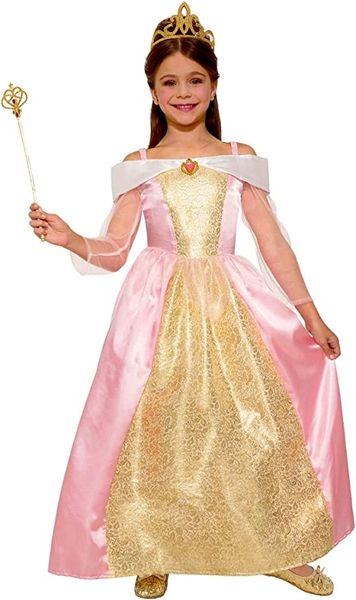 *Deluxe Elegant Off the Shoulder Pink Princess Dress Costume, Sleeping Beauty, Girl's small - Fairy Tale - Halloween