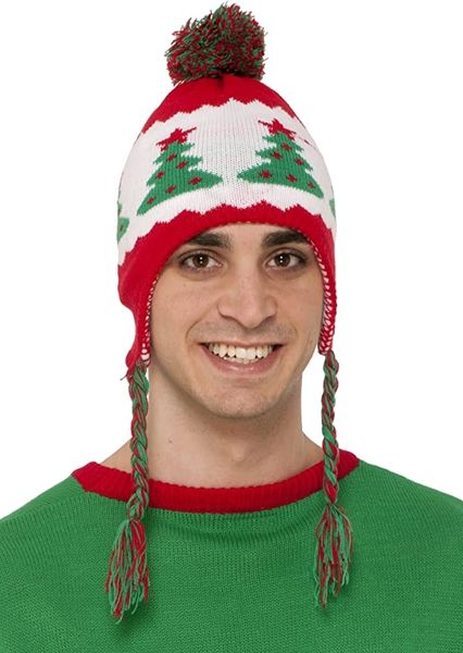 Christmas Trees Knit Hat - Winter - Holiday Gift Ideas