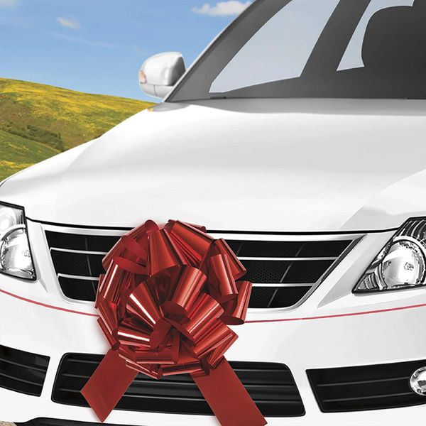 *GIANT Metallic Red Bow, 18in, New Car Bow