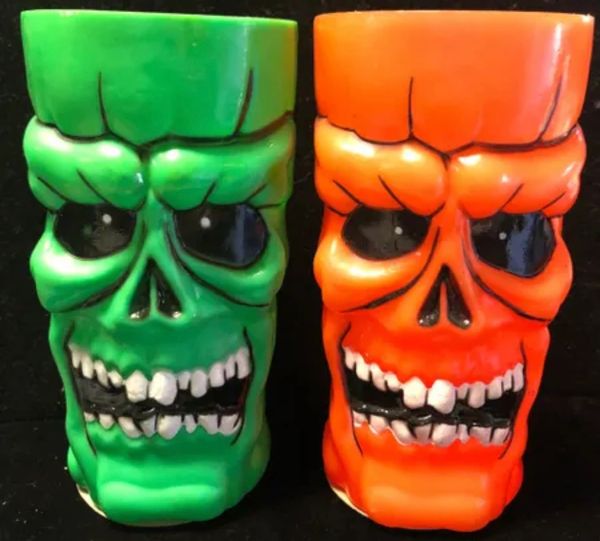 *Neon Skull Cups, 6in - Halloween Novelty Gifts