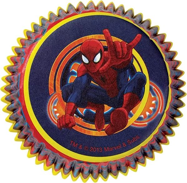 Spider-Man Baking Cups, 50ct - Birthday Party Cupcake Wrappers (Spiderman)