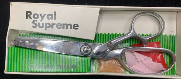 Vintage Royal Supreme Pinking Shears - Scissors - Chrome Plated
