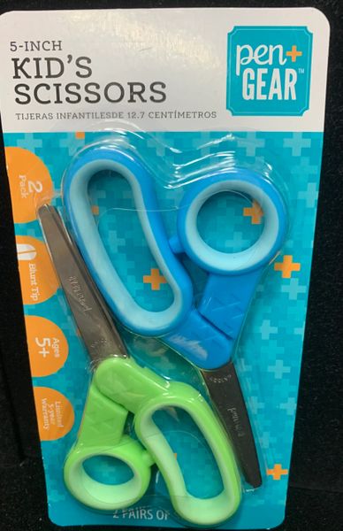 Kids Safety Edge Blade Scissors, 2 Pack Rounded Edge
