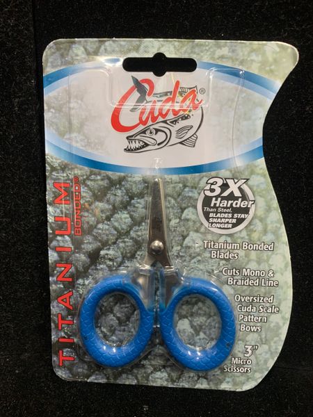 Cuda 3-Inch Titanium-Bonded Micro Fishing Scissors for Mono