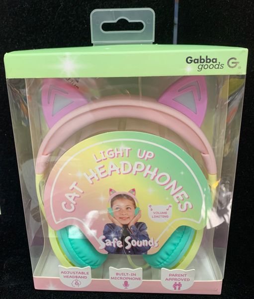 Kids Light Up Cat Headphones with Built-In Microphone