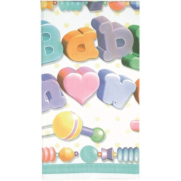 Bliss Baby Shower Plastic Rectangle Party Table Cover - 54x96in - Party Sale