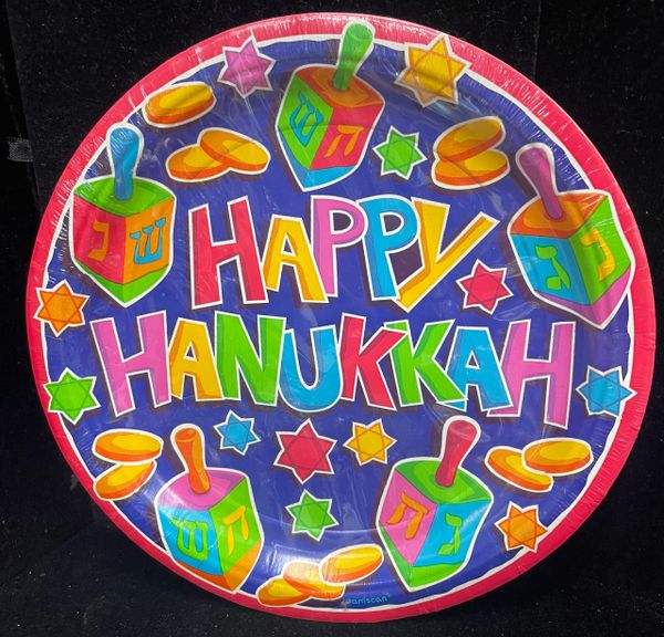 *Happy Hanukkah Colorful Party Plates, 8ct - 9in
