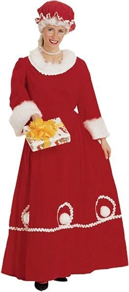 Mrs Clause Deluxe Costume Dress, Large - Christmas Holiday - Holiday Sale