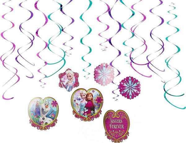 Disney Frozen Birthday Party Swirl Decorations, 6ct