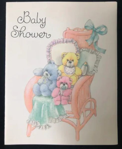 Baby Shower Party Invitations, Teddy Bears on Chair, 8ct - Packaged