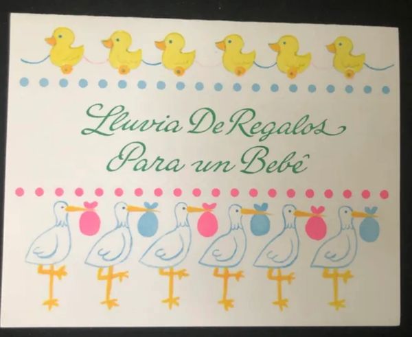 Baby Shower Invitations in Spanish, 8ct - "Lluvia De Regalos Para un Bebe", Ducks, Storks - Packaged