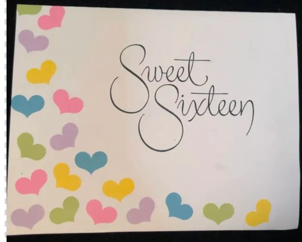 BOGO SALE - Sweet Sixteen Party Invitations, 8ct - Packaged - Sweet 16 - Colorful Hearts