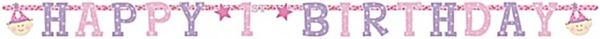 Giant 1st Birthday Banner, Girl, Pink - 9ft - First Birthday Decorations