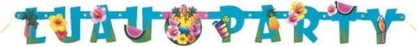 Festive Hawaiian Island Luau Banner Decoration, 12ft - Jointed Banner - Hawaiian - Tropical