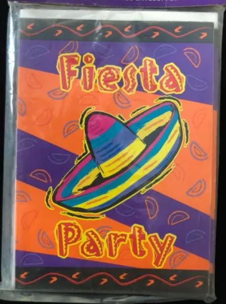 Mexican Fiesta Party Invitations, 8ct - Sombrero, Cinco De Mayo