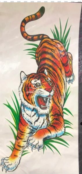 Temporary Tiger Body Tattoo Art, 12in - Fake Tattoo