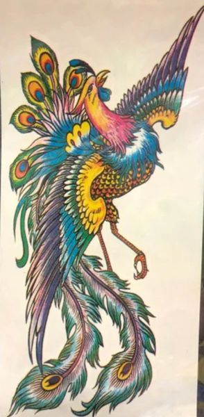 Temporary Colorful Eagle Body Tattoo Art, 12in - Fake Tattoo