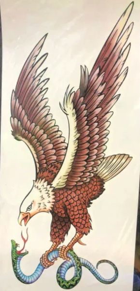 Temporary Eagle Body Tattoo Art, 12in - Fake Tattoo