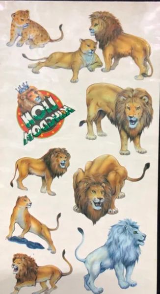 Lion Kingdom Body Art Tattoos, 8in - Fake Tattoos