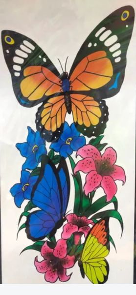 Temporary Colorful Butterfly Body Tattoo Art, 12in - Fake Tattoo