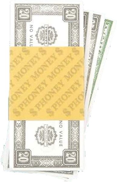 3 Pkgs - Phoney Play Money $20 Bills (50-Pack) - Fake Cash - Stocking Stuffer