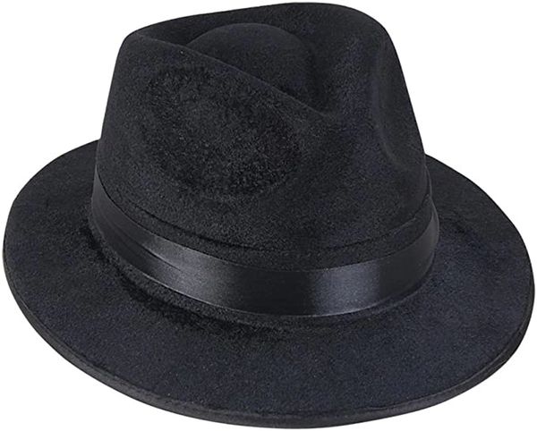 Black Fedora Hat Accessory - Roaring 20s - Gangster - Mobster - Purim - Halloween Spirit - under $20
